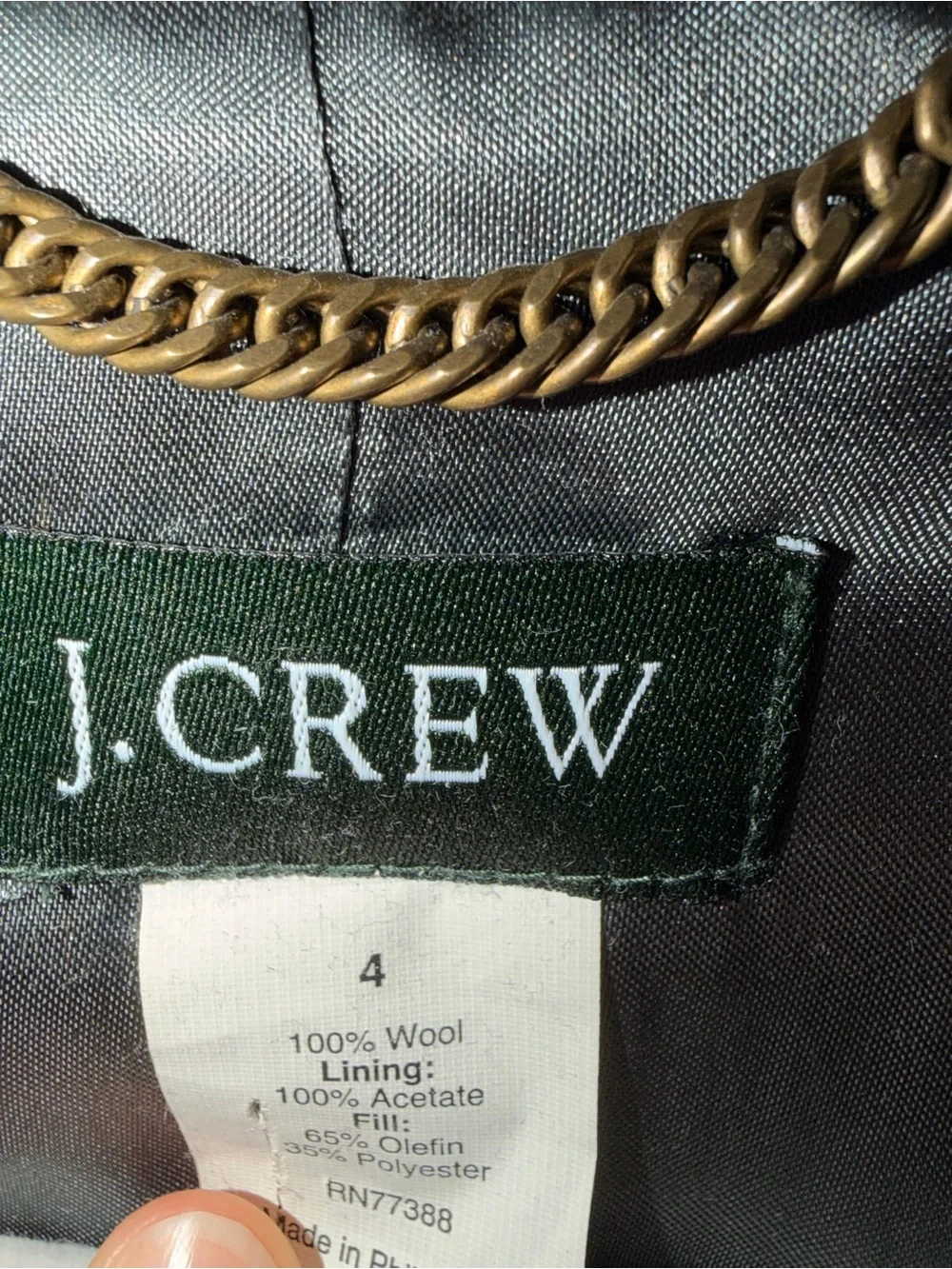 J. Crew Black Double-Breasted Wool Peacoat